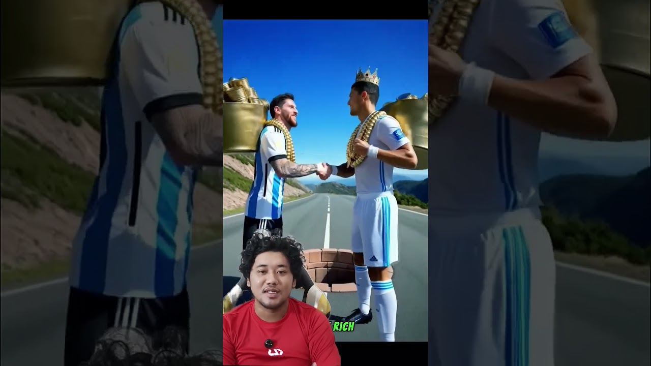 messi dan Ronaldo menemukan emas #football #messi #leomessi #funny #automobile #ronaldo #facts