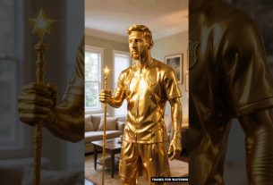 Comment Lionel Messi est-il devenu une statue dorée ? ð¥ #shorts #ai #messi #ronaldo