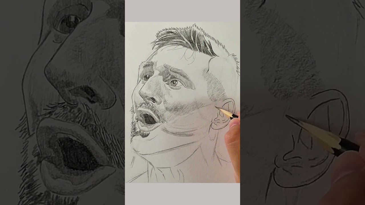 Comment dessiner Lionel Messi en 1 minute | #Shorts #comment dessiner #dessin #speeddraw