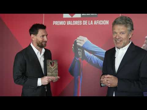 Leo Messi, récompensé lors du Gala Valores comme le joueur le plus aimé de l'histoire du Barça.