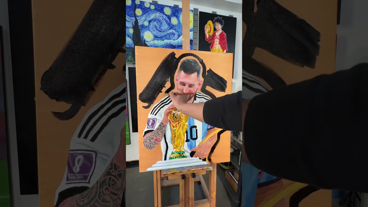 Lionel Messi 10 Painting ❤️ #messi #lionelmessi #art FIFA #worldcup Argentina #leomessi #drawing