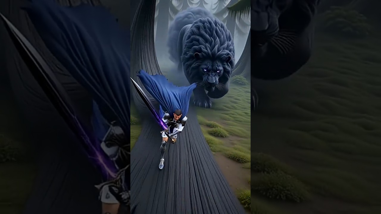 Messi, Neymar et Mbappé contre le Colossal Obsidian Shadow Lion de Ronaldo #ronaldo #messi #goat #ronaldoai