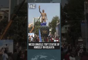 Lionel Messi à Calcutta : la superstar argentine dévoile sa statue de 70 pieds | #shorts