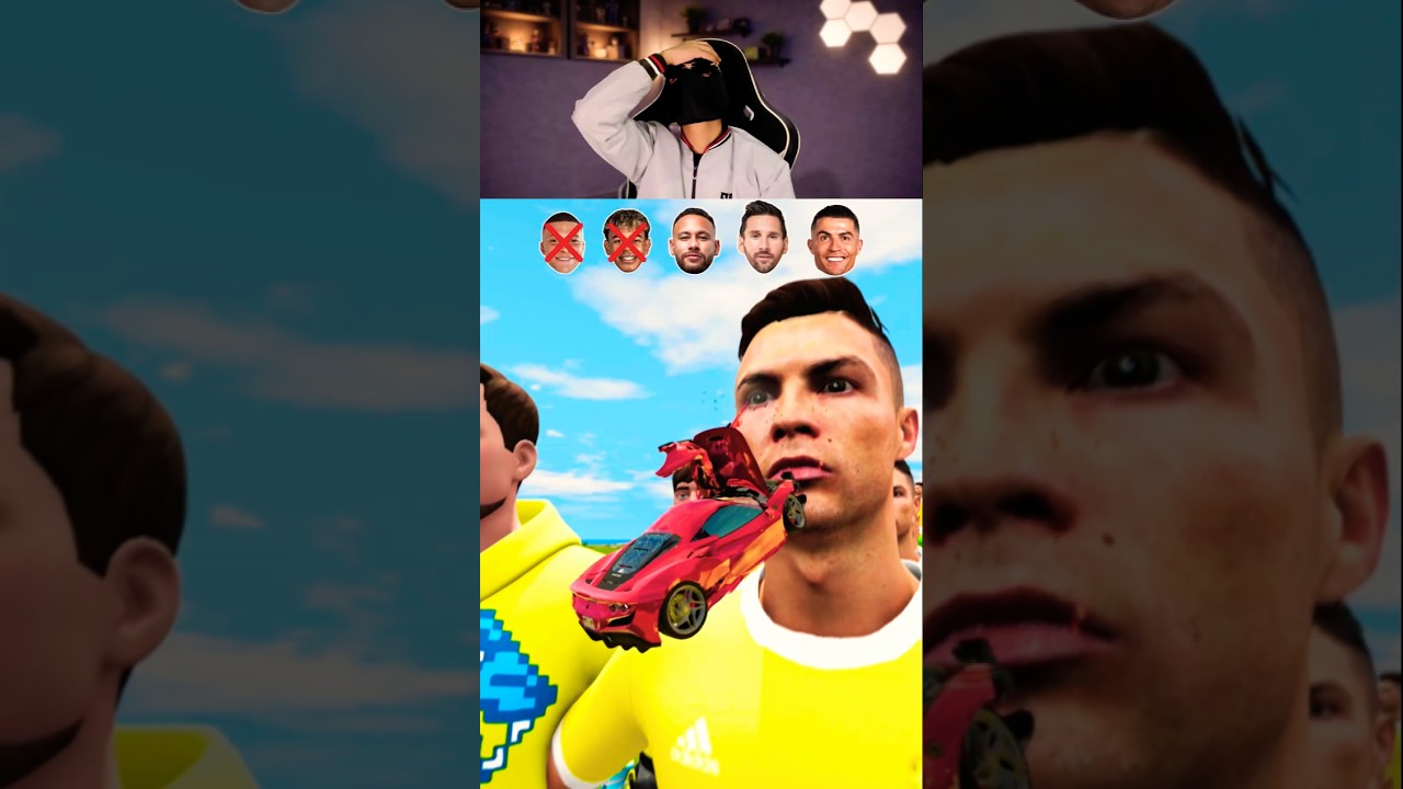 Cristiano Ronaldo contre Lionel Messi et le personnage de Mr Beast ð #shorts #football #beamngdrive
