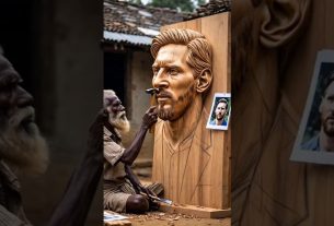 Léonel Messi ! L'art du bois du meilleur footballeurð« #woodworking #shorts #messi