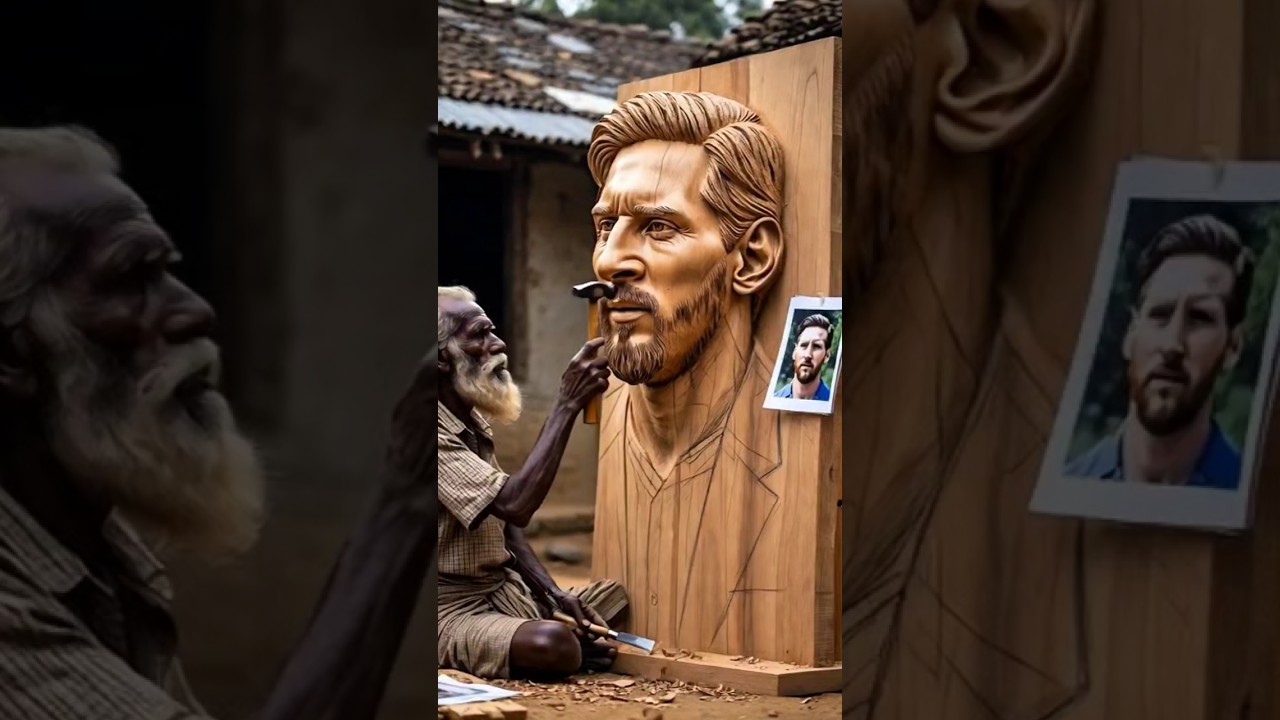 Léonel Messi ! L'art du bois du meilleur footballeurð« #woodworking #shorts #messi