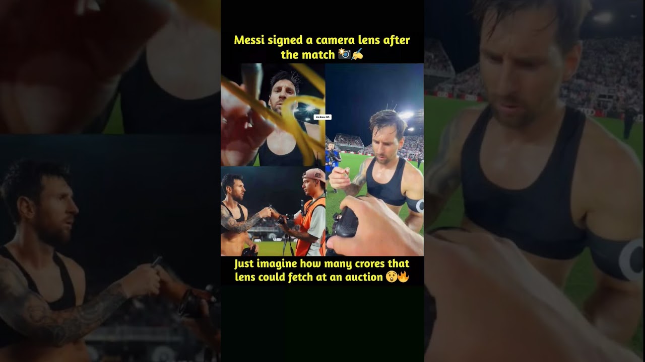 Lionel Messi a récemment signé un objectif de caméra après un match de l'Inter Miami, #nouvelle #tendance #virale #vidéo