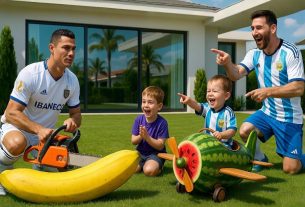Ronaldo Jr contre Messi Jr : la course banane contre pastèque la plus folle de tous les temps !
