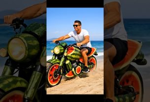 Cristiano Ronaldo. Lionel Messi. Neymar junior fabrique la moto. #ai