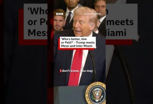 Lionel Messi and his Inter Miami team-mates met President Trump at the White House. #BBCNews