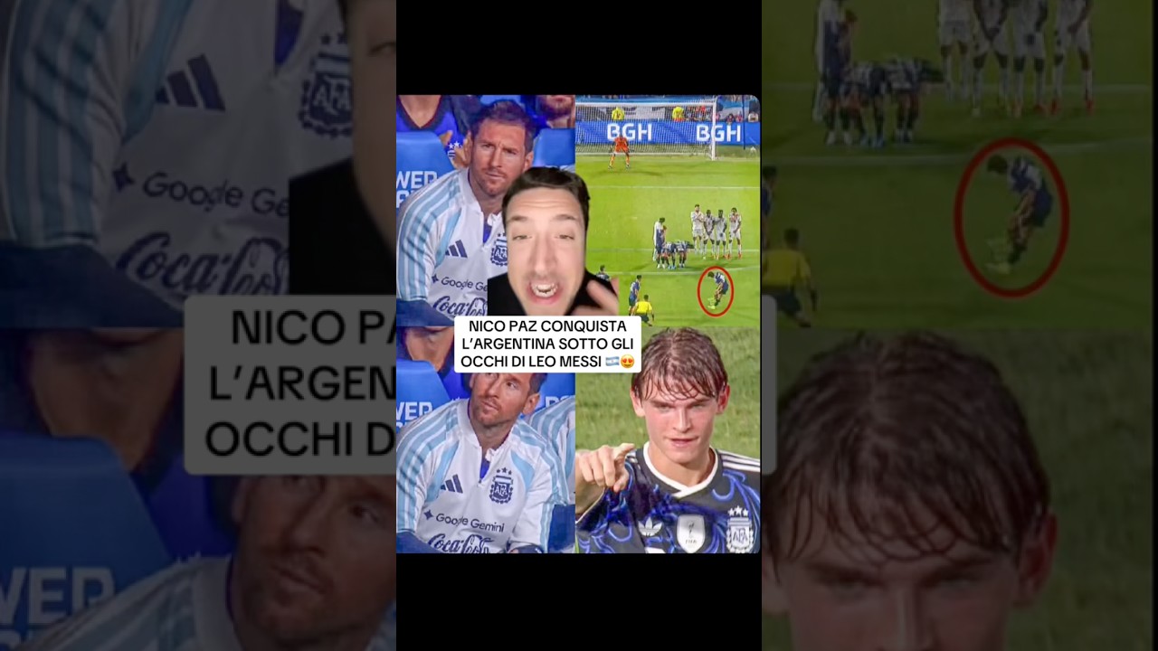 NICO PAZ CONQUISTA L’ARGENTINA SOTTO GLI OCCHI DI LEO MESSI ð¦ð·ð #calcio #nicopaz #leomessi