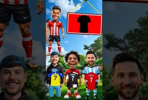 Qui obtiendra le maillot de Ronaldo ? ð± | Défi Cristiano Ronaldo contre Lionel Messi contre MrBeast ! #shorts