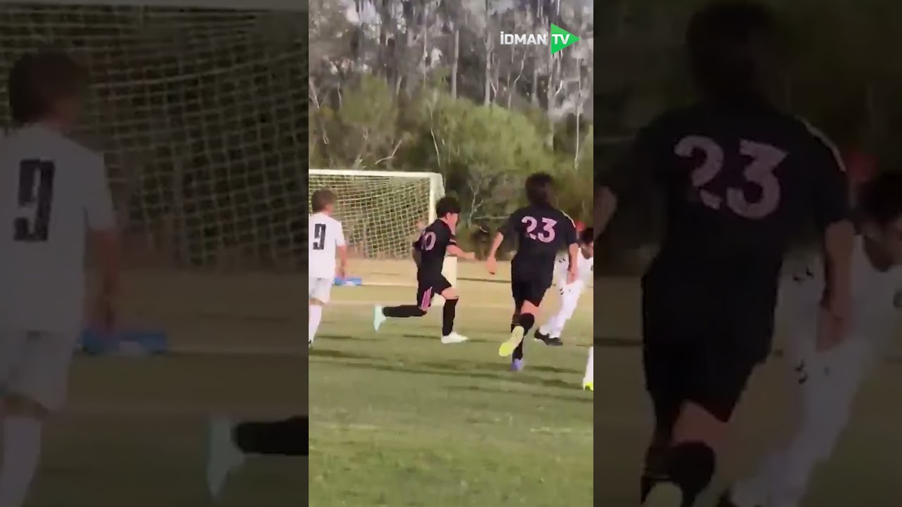Un but comme son père de la part du fils de Messi #messi #son #lionelmessi #leomessi #goals #goal #child #interesting