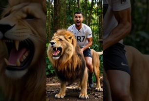 When Cristiano Ronaldo saw a lion, Messi, Neymar, and Mbappé were amazed.ð¦#cr7#messi#ronaldo#shorts