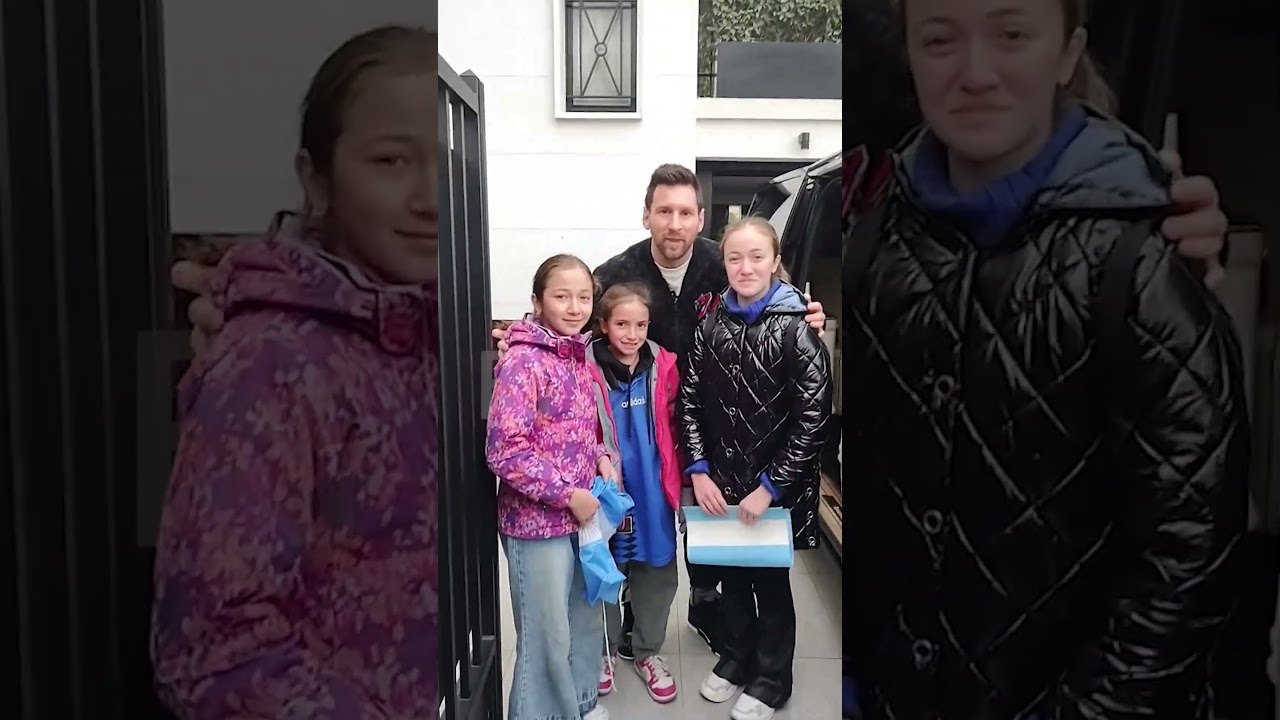 Leo Messi le abrio las puertas de su casa a unas niñas