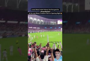 Leo Messi's first goal for Inter Miami at the new Miami Stadium on Opening!ð¥  #messi