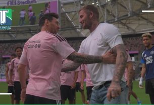L'étreinte entre Leo Messi et Beckham lors du premier entraînement de l'Inter Miami dans son nouveau stade