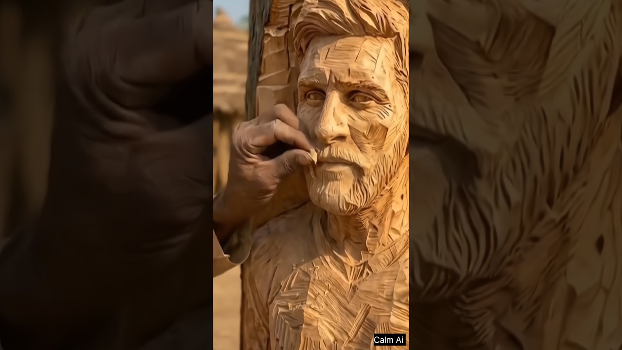 Messi | La Bête Incarnée Sculpture en Bois ð¥ #woodcarving #woodcraft #messi #leomessi