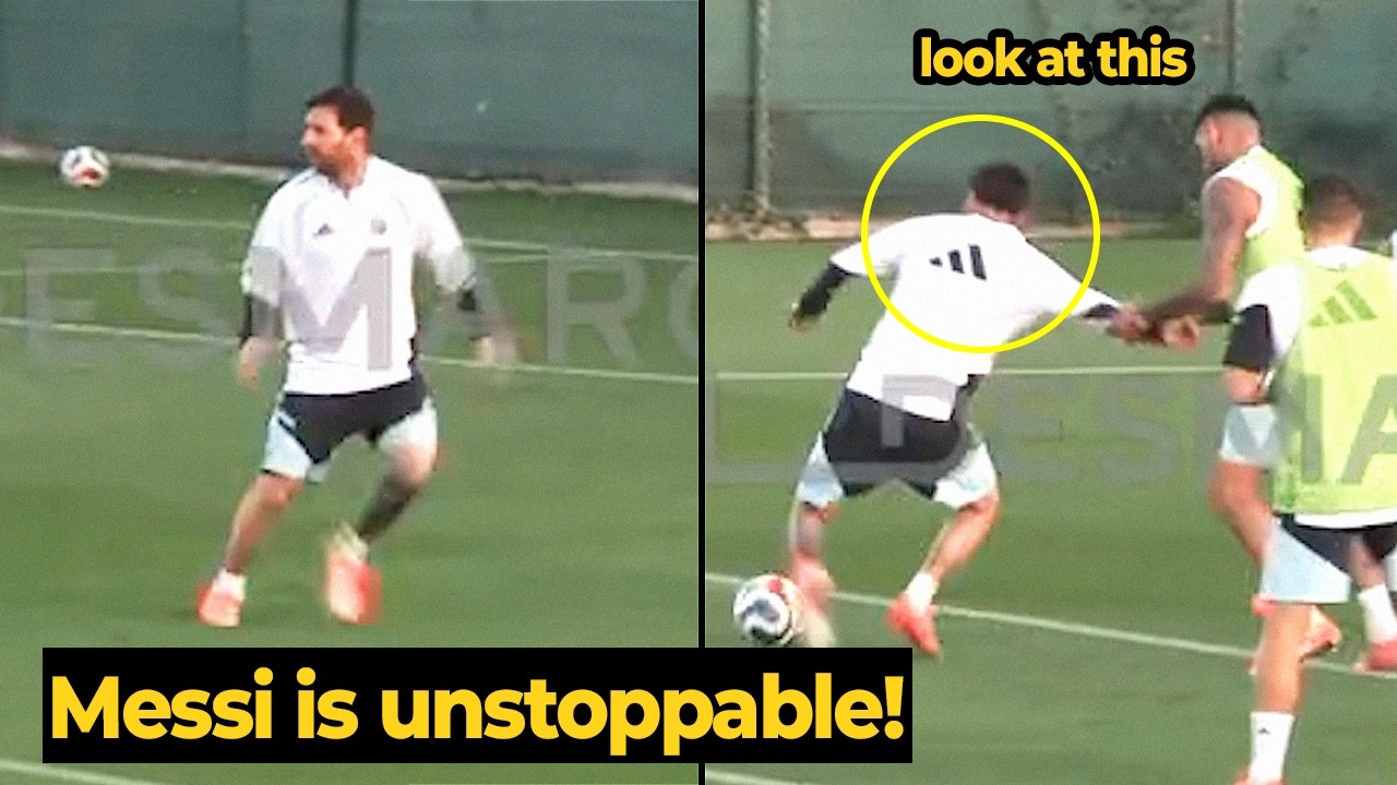 Messi lors du premier entraînement de l'Argentine avant le match amical contre la Mauritanie