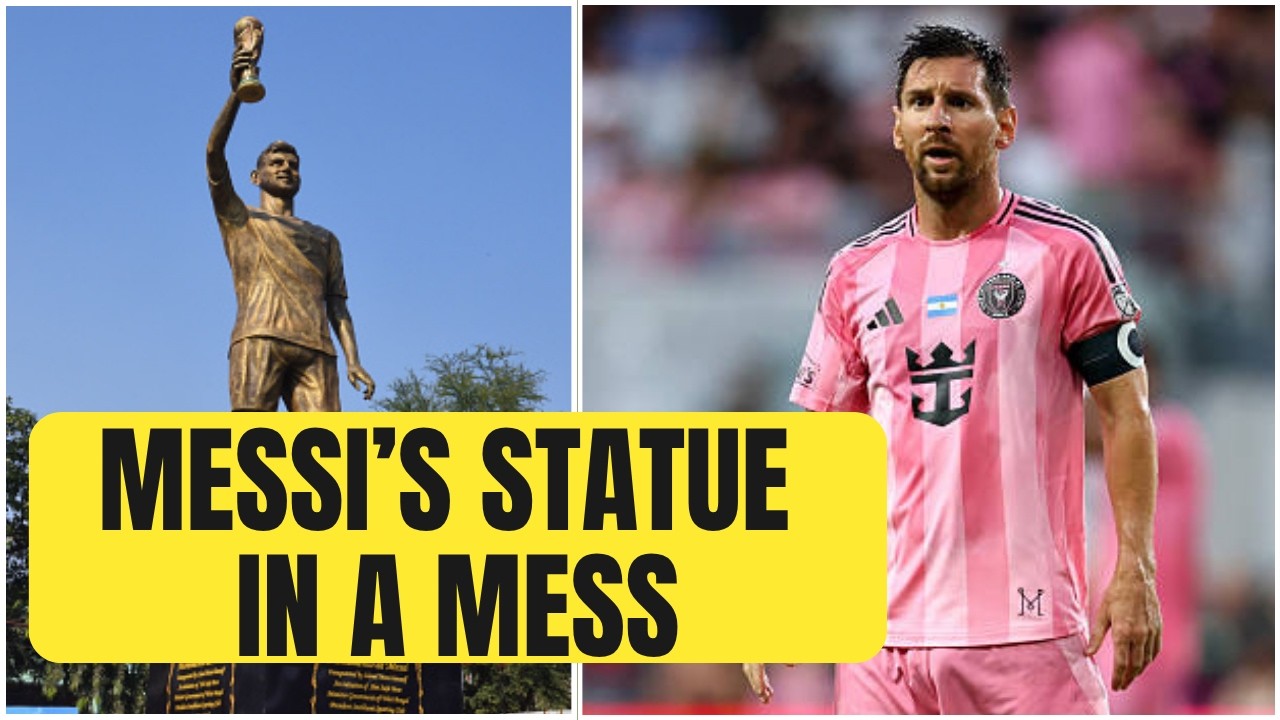 La statue de 70 pieds de haut de Leo Messi « se balance » à cause de vents violents, six mois seulement après son dévoilement