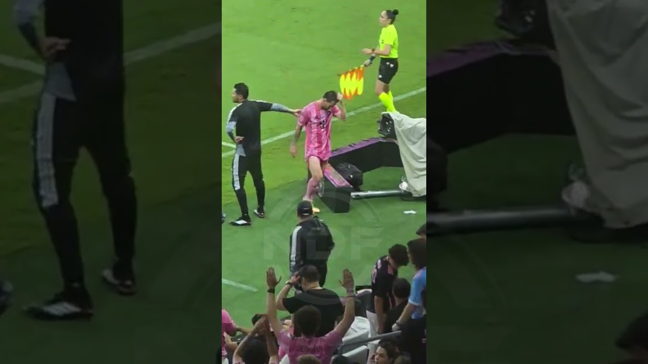 Leo Messi est sorti avec une gêne musculaire ð±#leomessi #messi #miami #mundial