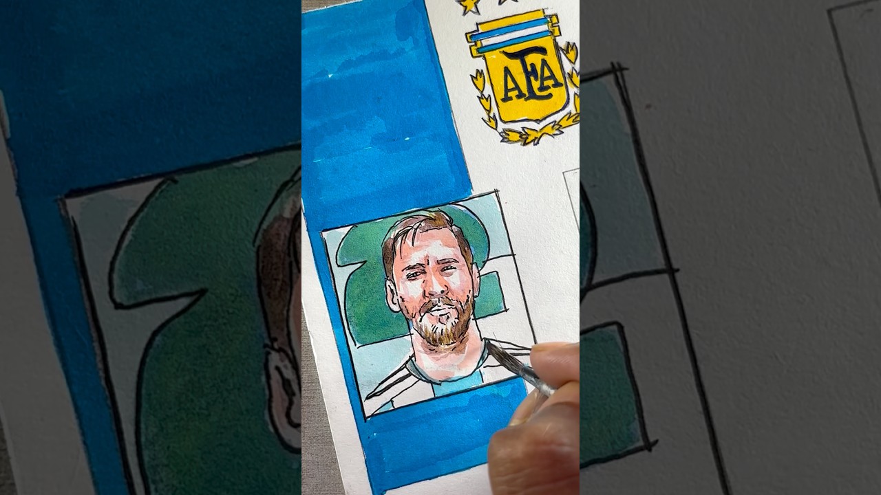 Dessin Leo Messi de l'équipe d'Argentine ð¦ð· à qui le tour ? #messi #fifaworldcup #art #shorts