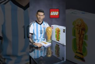 Diorama des figurines d'action de la Coupe du monde LEGO de Leo Messi