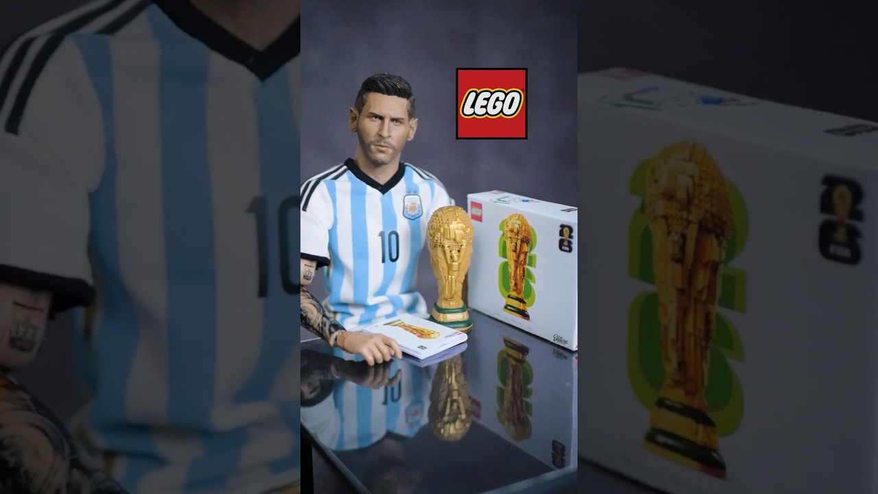 Diorama des figurines d'action de la Coupe du monde LEGO de Leo Messi