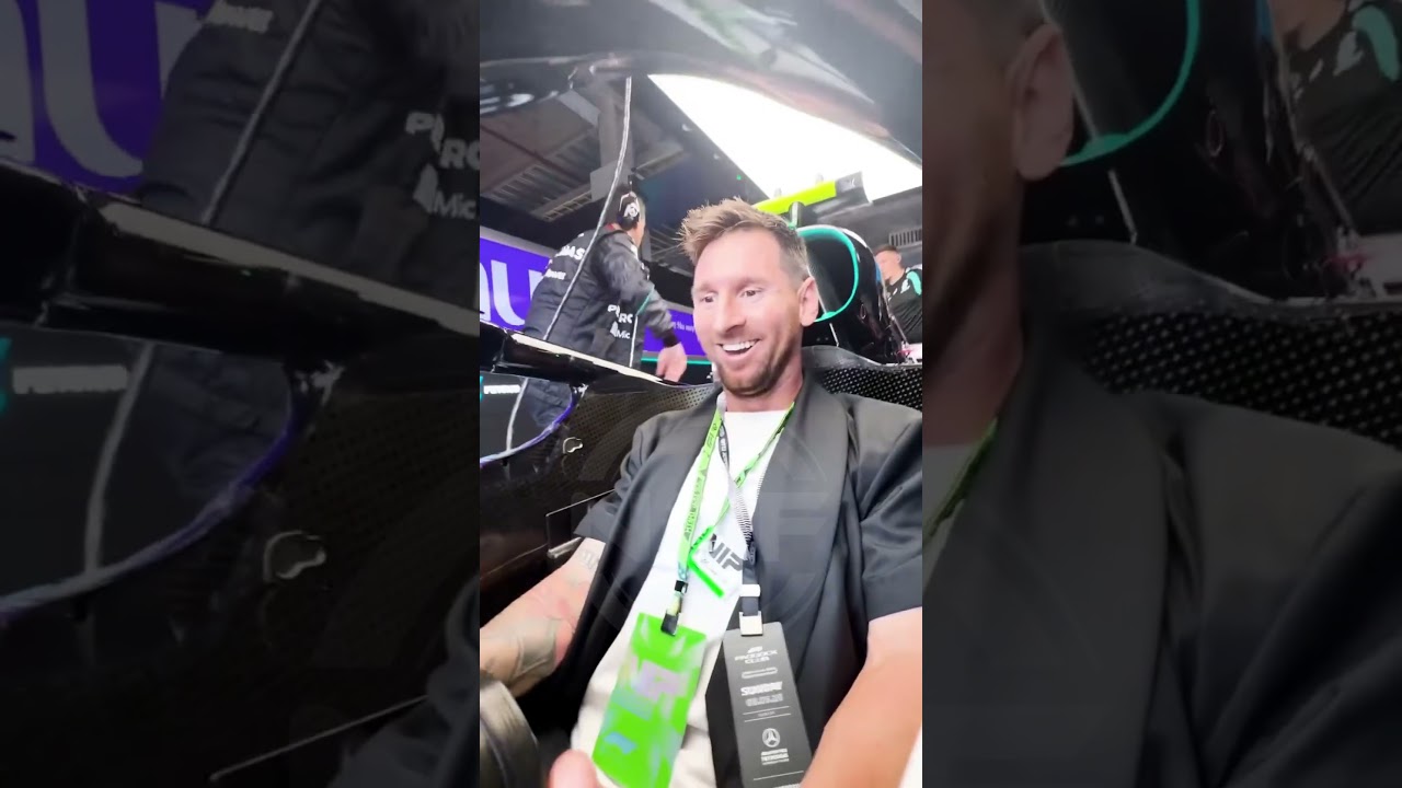 Leo Messi manipulant une voiture de Formule 1 ð± #leomessi #messi #miami #f1