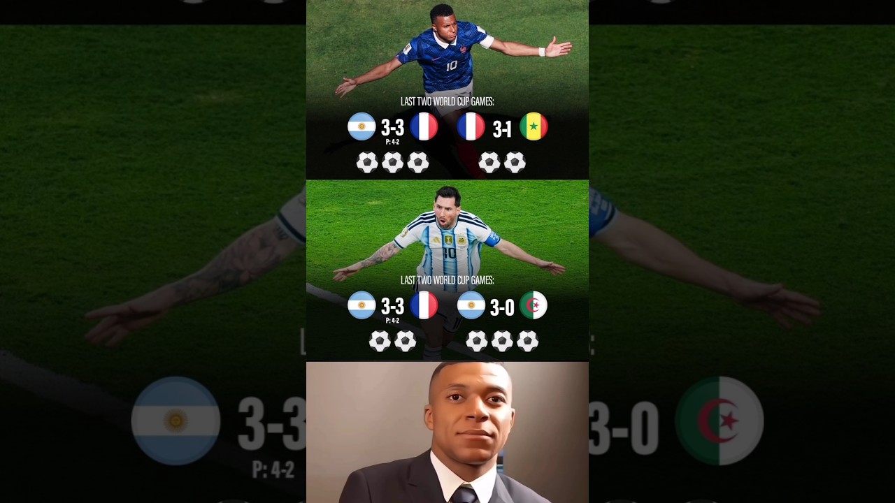 Lionel Messi et Kylian Mbappé Sur leurs deux derniers matches de Coupe du Monde ð¤¯