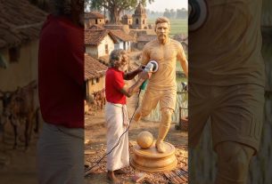 Lionel Messi Incroyable sculpture en bois faite à la main ð¥ #woodcarving #lionelmessi