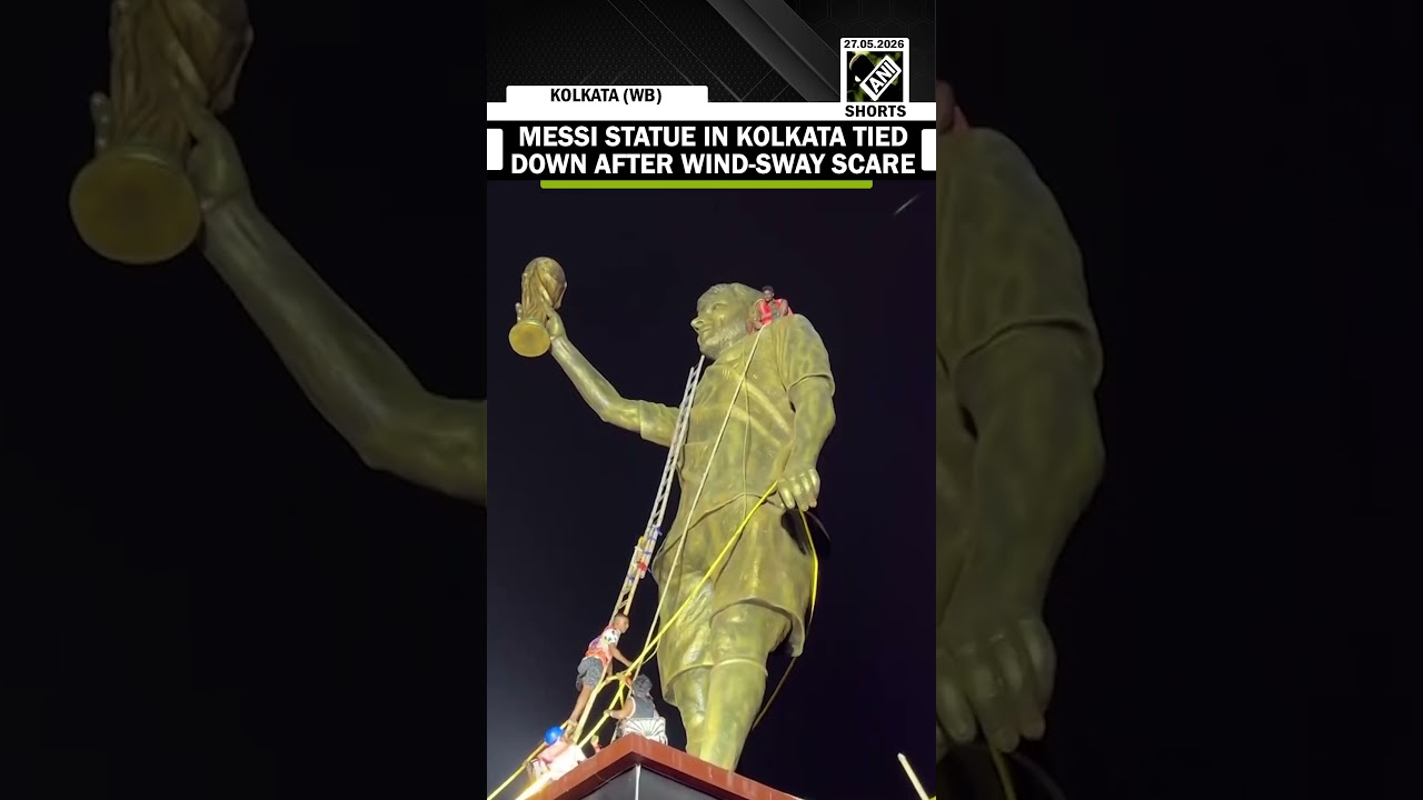 REGARDER: La statue de Lionel Messi sur la route VIP de Calcutta immobilisée après s'être plainte du fait qu'elle se balançait sous le vent